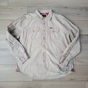 Marc Ecko Cut and Sew Vintage Beige Long Sleeve Button Up Shirt Men Sz XXL